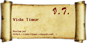 Vida Timur névjegykártya